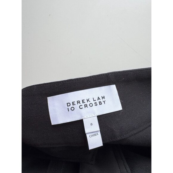 DEREK LAM 10 CROSBY Lucia Black Bi-Stretch Twill Flared Front Slit Pants, Size 8 - Picture 12 of 14